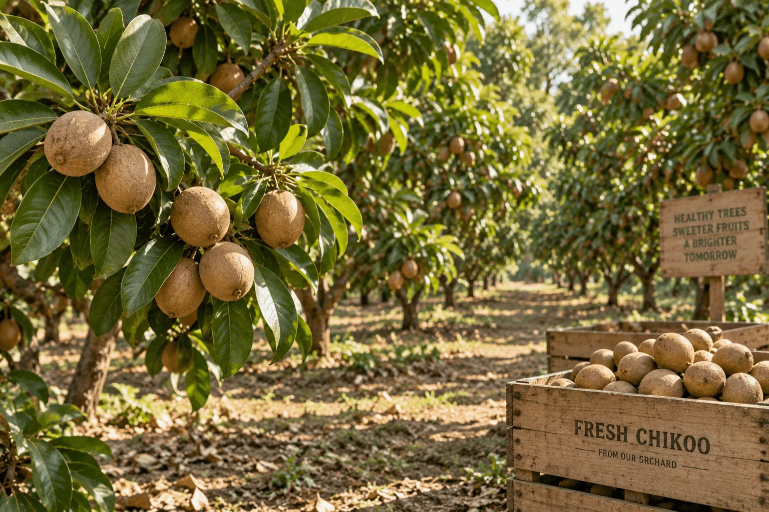Chikoo orchard in the Gholwad belt