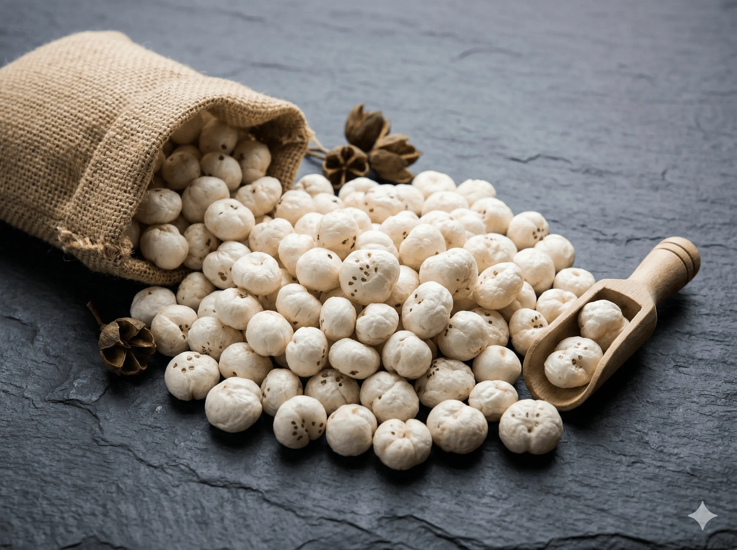 Raw makhana fox nut seeds — premium grade, hand-picked from Bihar